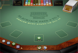 European Blackjack Redeal Screenshot